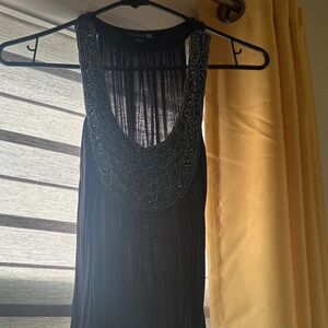 Forever 21 Black Beaded Halter Top
